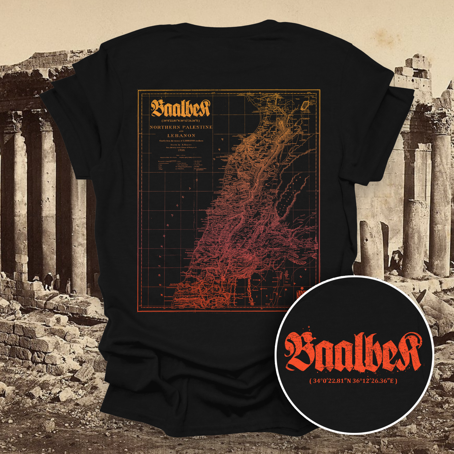 BAALBEK MAP TEE - Back print
