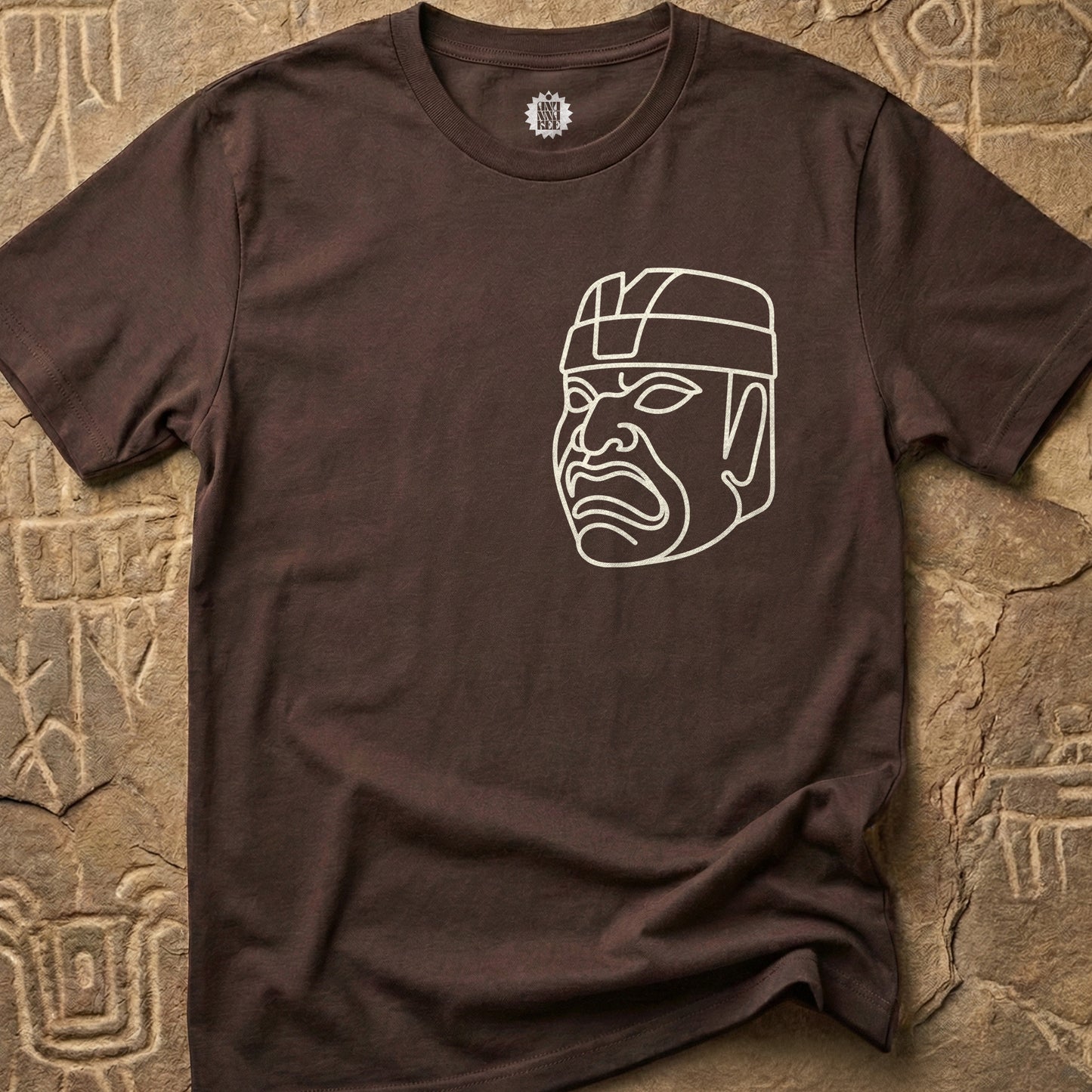Olmec Warrior Line Art T-shirt